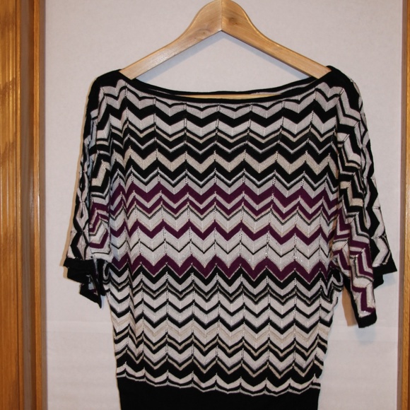 FREE with Bundle WHBM Metallic & Purple Chevron Stripe Sweater - Picture 6 of 7